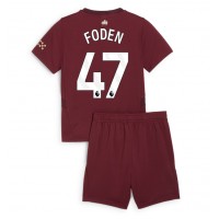 Maglie da calcio Manchester City Phil Foden #47 Terza Maglia Bambino 2024-25 Manica Corta (+ Pantaloni corti)